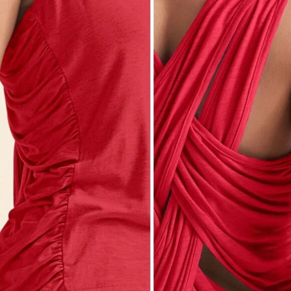 Venus EUC crisscross back sleeveless top Small Valentine red - Picture 14 of 17